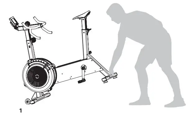 concept2 2900 BikeERG Stationary Exercise Bike Instruction Manual - To move the BikeErg, grasp the rear foot and lift until the caster wheels start to roll