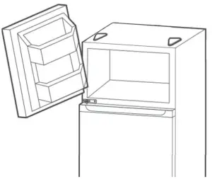 Place the freezer door