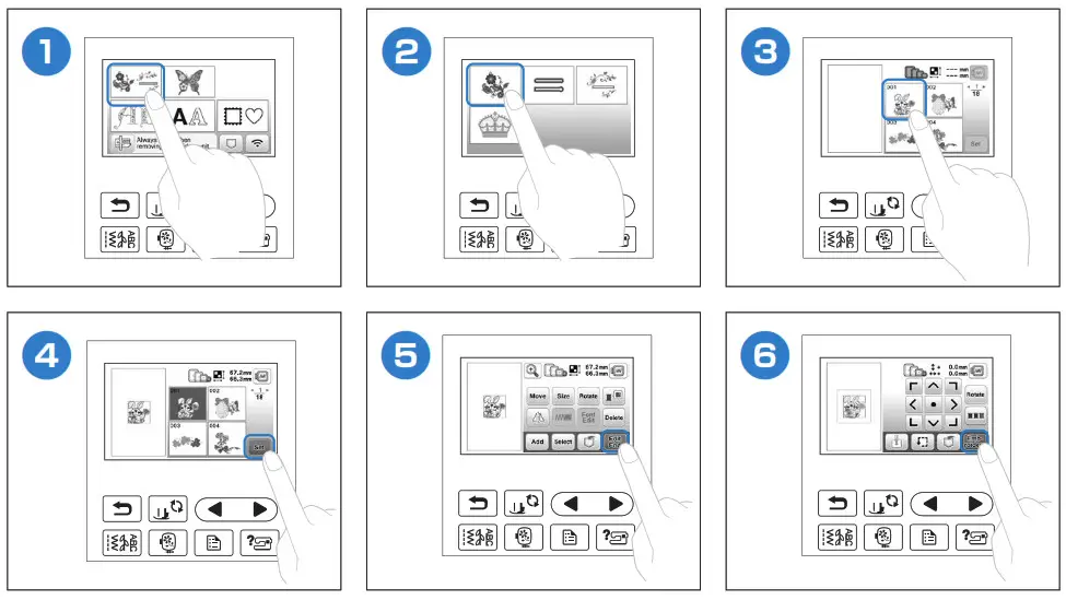 brother Automatic Bobbin Winding Sawing Machine- Selecting Embroidery Patterns 2