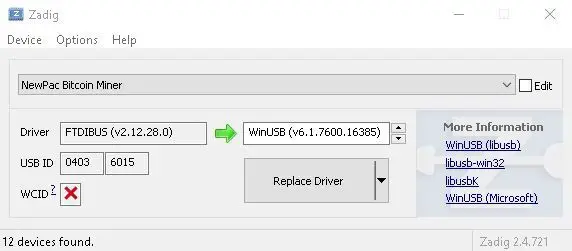 GekkoScience NewPac BM1387 USB Stick Miner- Replace Driver