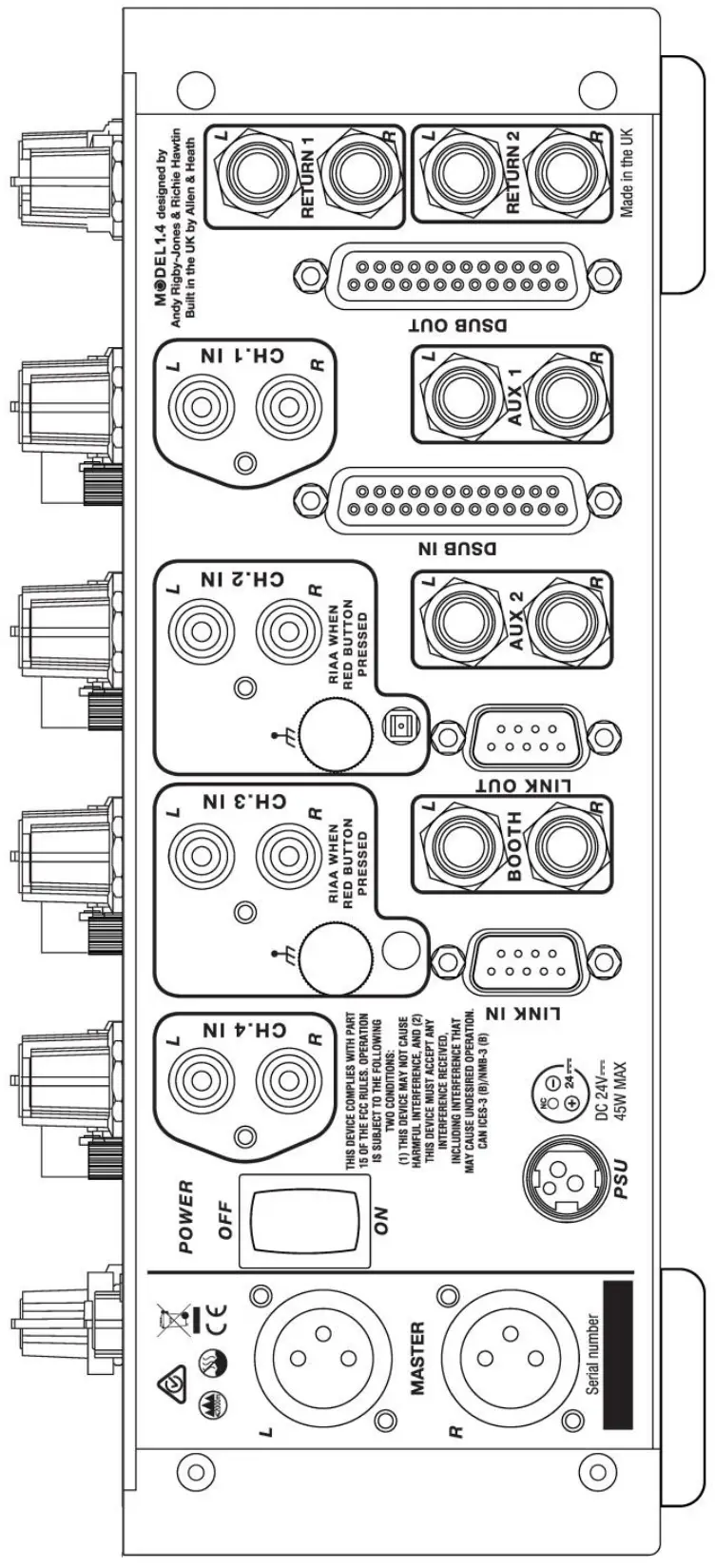 PLAYdifferently Model 14 Premium Ultracompact 4 Channel Analog DJ Mixer - RCA Inputs