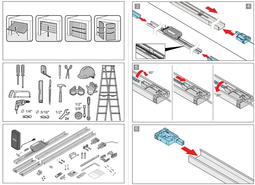SOMMER Pro Intelligent Garage Door Operator with Separate Control Unit - Brief instructions for installation 1