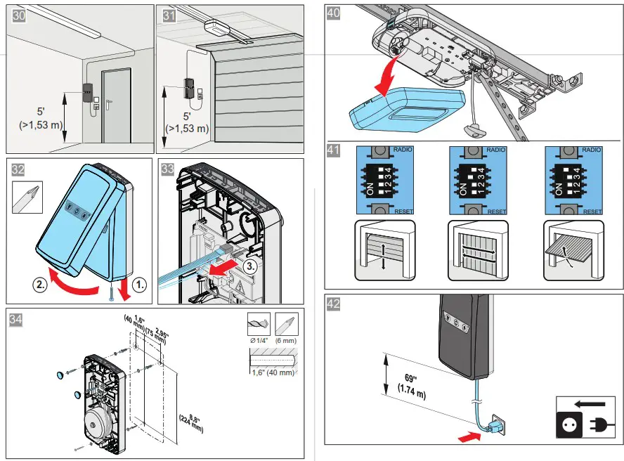 SOMMER Pro Intelligent Garage Door Operator with Separate Control Unit - Brief instructions for installation 5