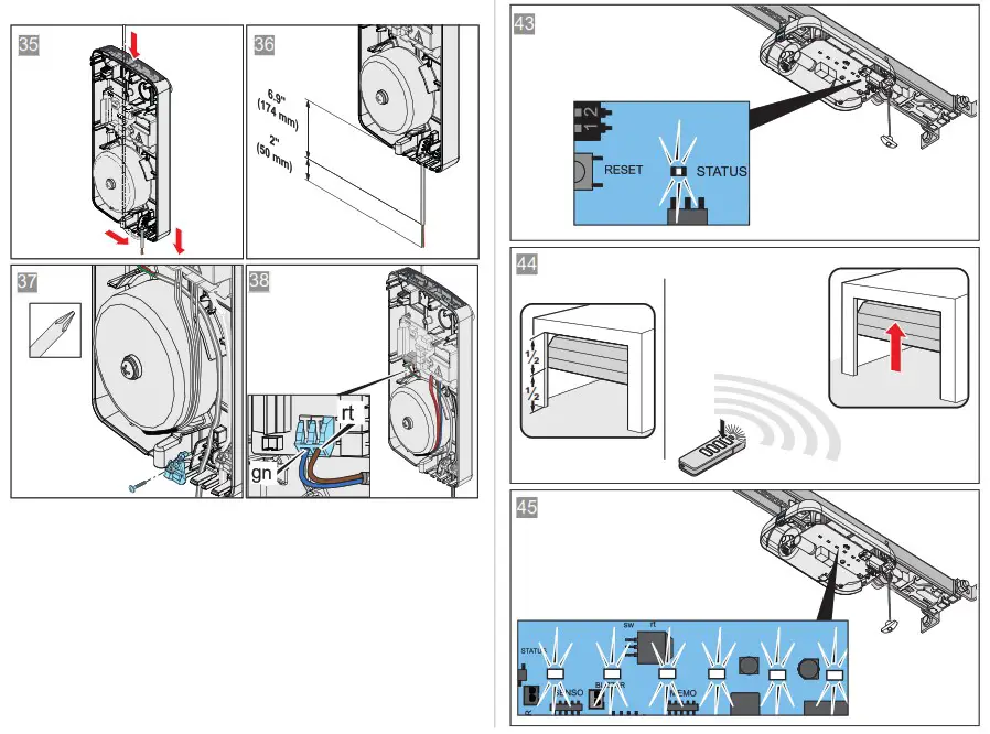 SOMMER Pro Intelligent Garage Door Operator with Separate Control Unit - Brief instructions for installation 6