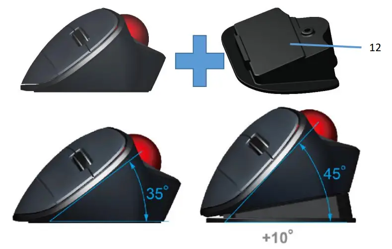 Areson Technology Wireless Vertical Trackball Mouse - Product Functions 1
