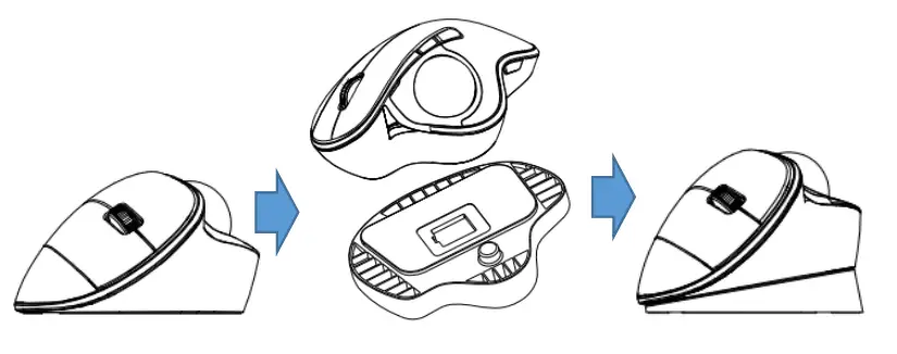 Areson Technology Wireless Vertical Trackball Mouse - base