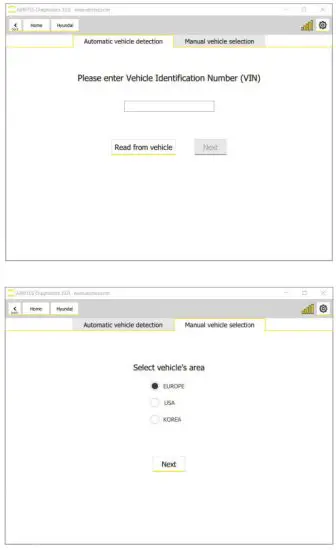 ABRITES Diagnostics for Hyundai KIA Online - Using 1