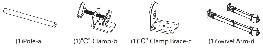 Douxe Monitorbeugel Latopstandaard - Parts List