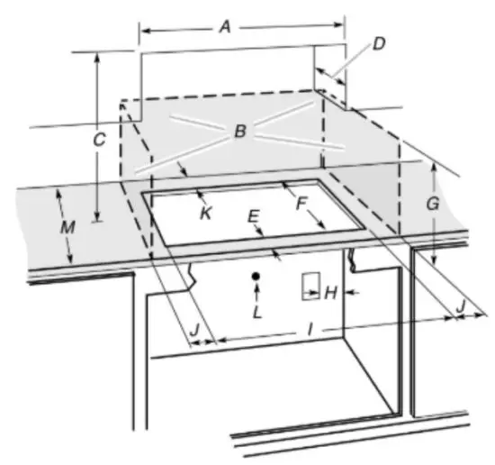 Metawell W11468902B Gas Built-In Cooktop - Cabinet Dimensions