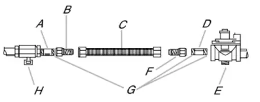 Metawell W11468902B Gas Built-In Cooktop - flexible connection