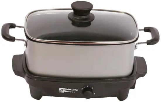 MAGIC MILL MSC-628 6 QT Slow Cooker with Cover Knob and Cool Touch Handles