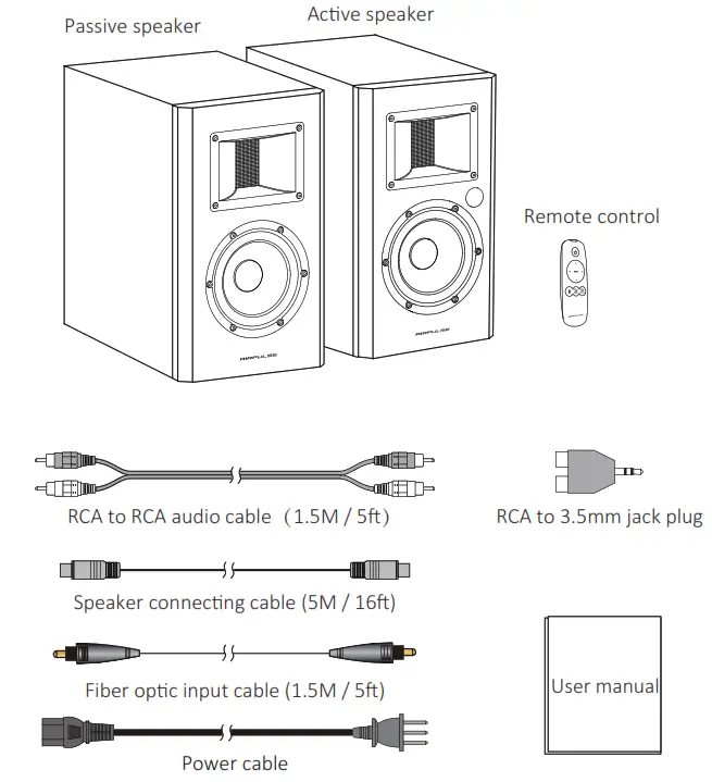 AIRPULSE A200 Active Speaker System - Box Contents