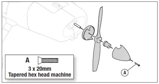 E-flite EFL53500 Maule M7 RC Plane - 20mm screw (A).