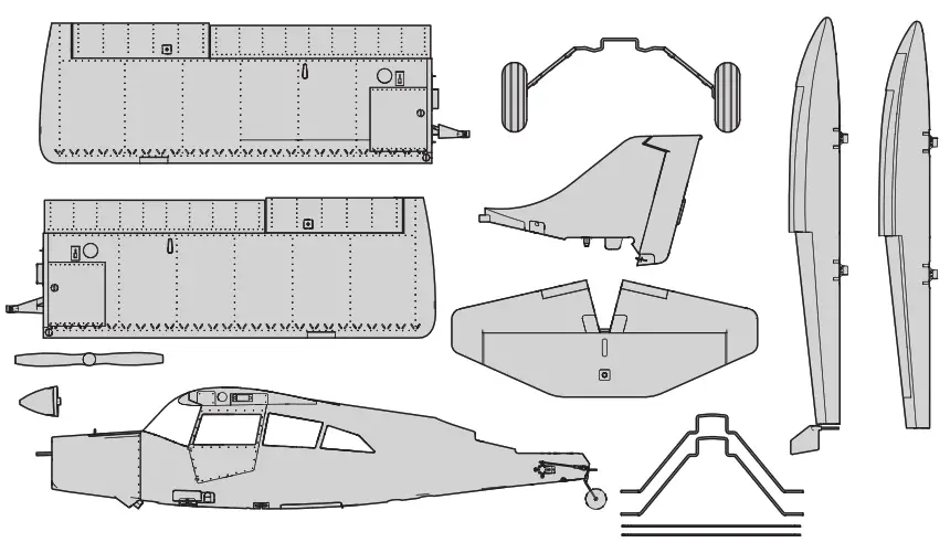 E-flite EFL53500 Maule M7 RC Plane - box contence