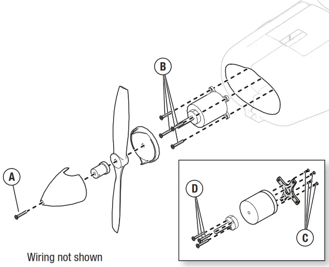 E-flite EFL53500 Maule M7 RC Plane - propeller into place