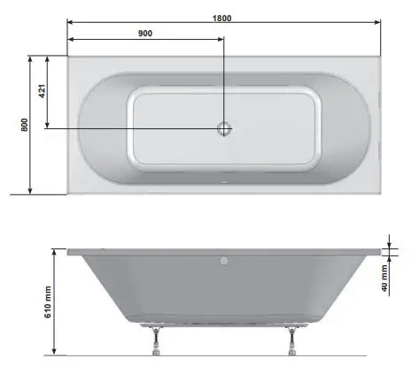 RAVAK-City-180-City-Slim-Bath-Tub-fig-1