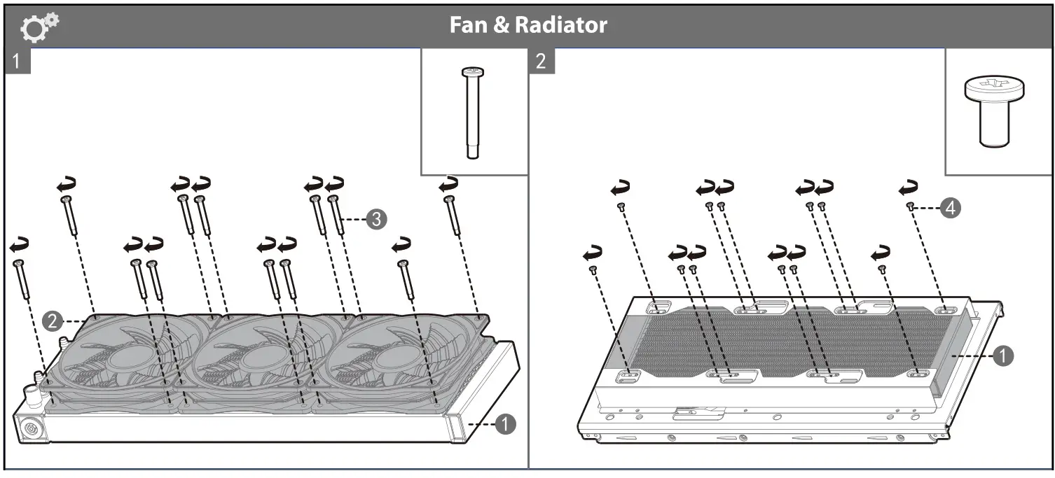 DeepCool GAMMAXX L360 A-RGB Series 360mm Liquid CPU Cooler - Fan and Radiator
