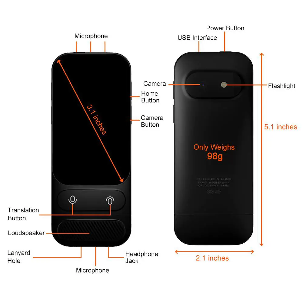 JoneR Offline Voice Translator -Product Dimensions