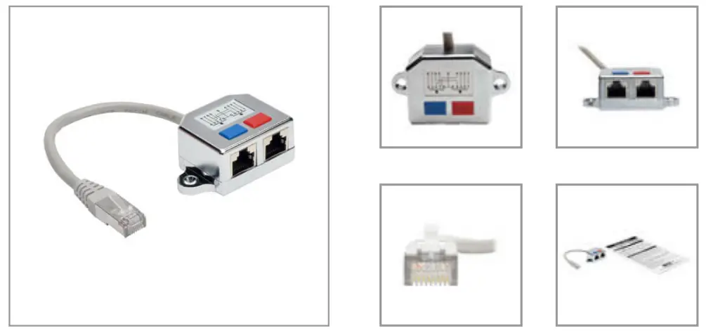 TRIPP LITE N035 001 2 to 1 RJ45 Splitter Adapter Cable