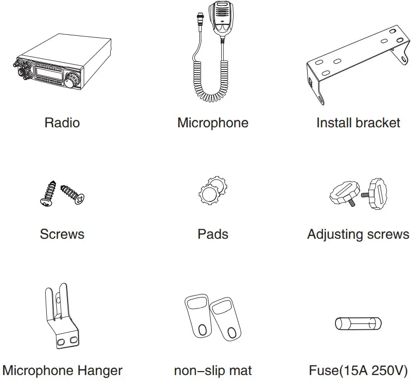 AnyTone AT 6666 10 Meter Radio High Power 60W 40CH Mobile Transceiver - fig 1