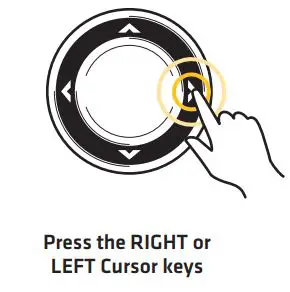 FIG 9 Press the RIGHT or LEFT Cursor keys