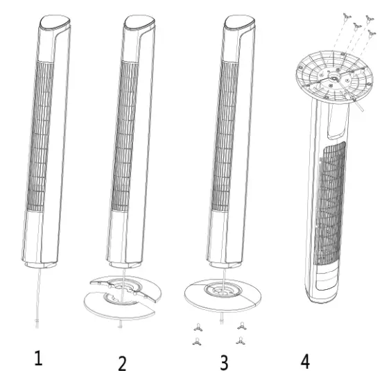 Goldair GPTF370 96cm Tower Fan with WiFi - Assembly