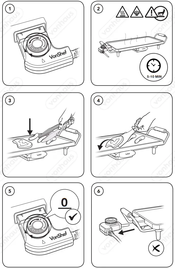 VonHaus 2007030 VonShef Teppanyaki Grill - OPERATION