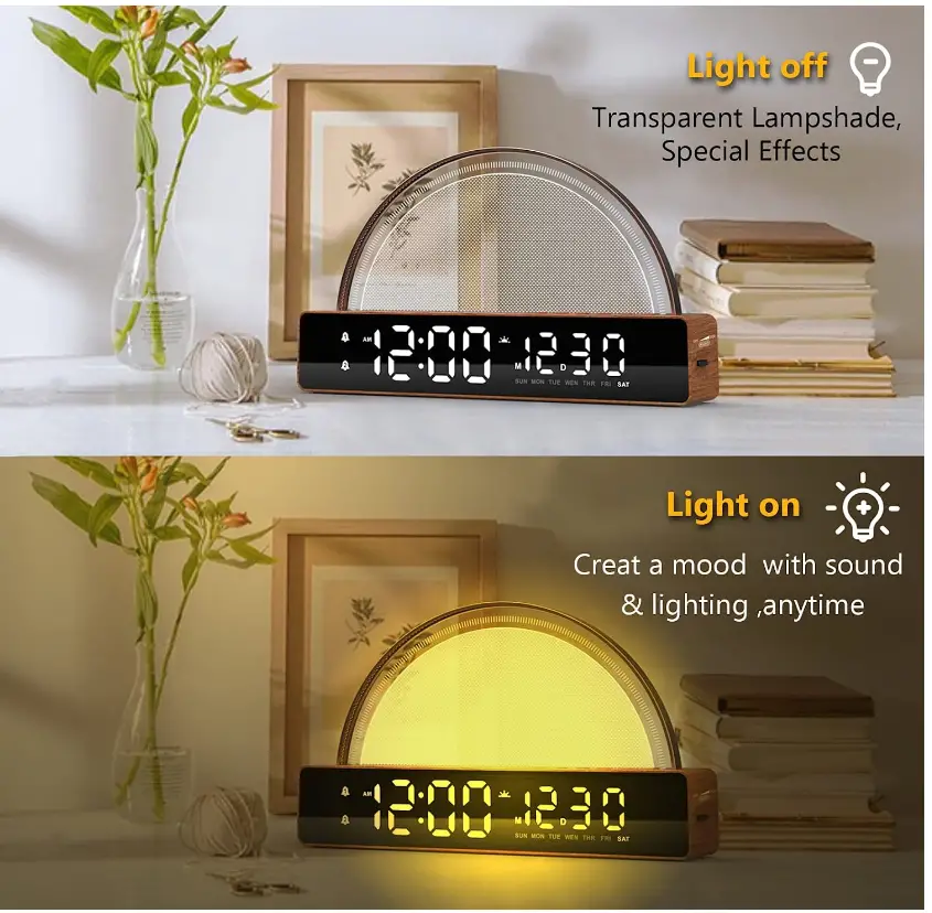 SinFoxeon-Clock-Radio-Wake-Up-Light-with-Simulated-Sunrise-fig-1