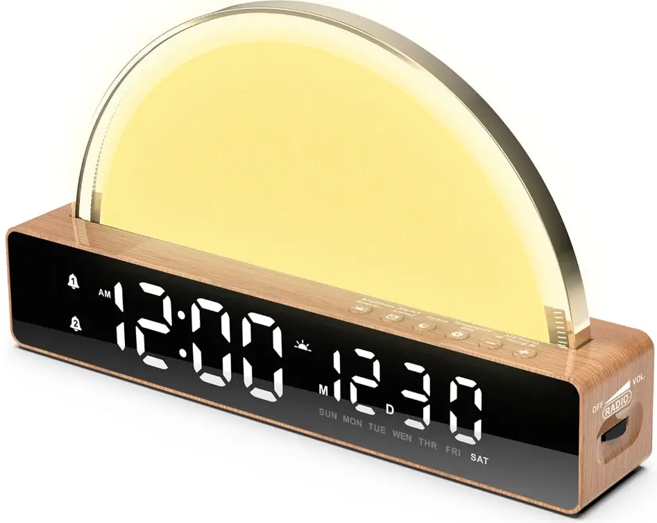 SinFoxeon-Clock-Radio-Wake-Up-Light-with-Simulated-Sunrise