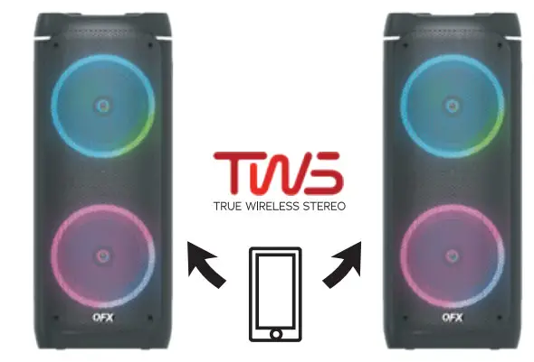 QFX PBX-260 Dual 6.5 Inch Bluetooth Rechargeable Portable Speaker - fm