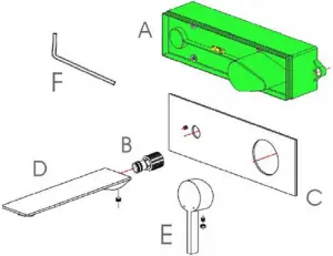 BERNSTEIN WASHBASIN WALL MIXER NT7120 ASSEMBLY INSTRUCTIONS parts