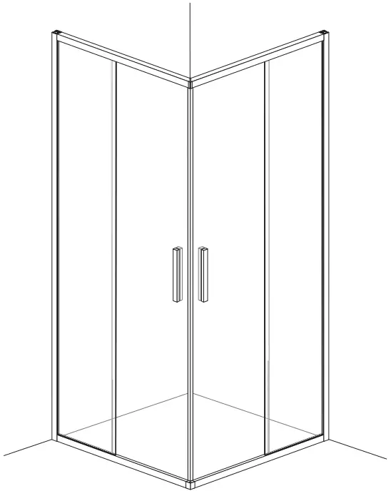 Sanimaster Star and ART Black Ecoline Douchecabine Slide Door-fig1