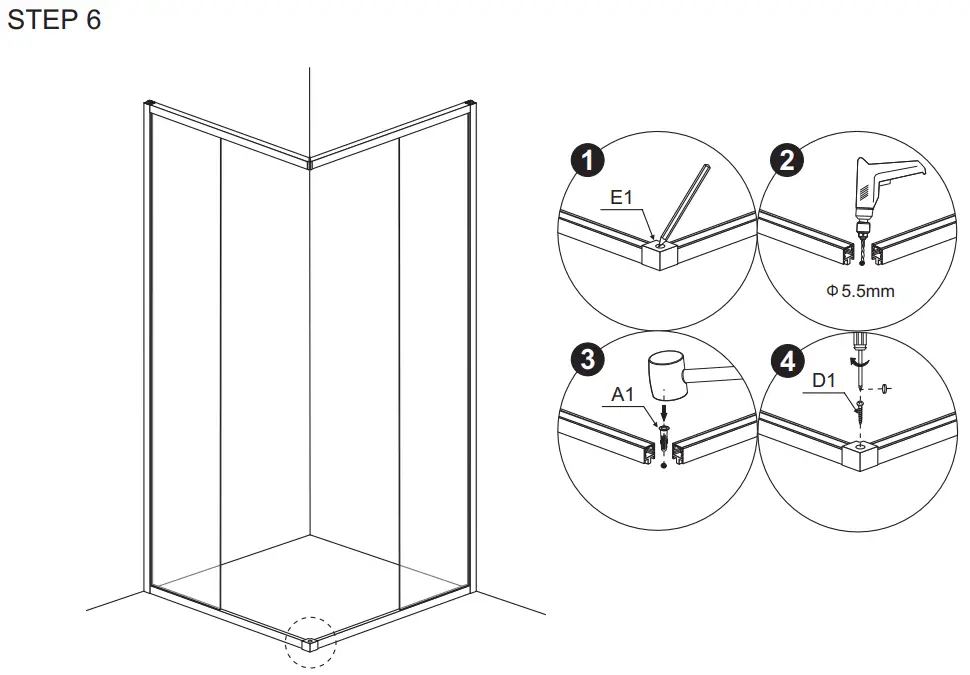 Sanimaster Star and ART Black Ecoline Douchecabine Slide Door-fig10