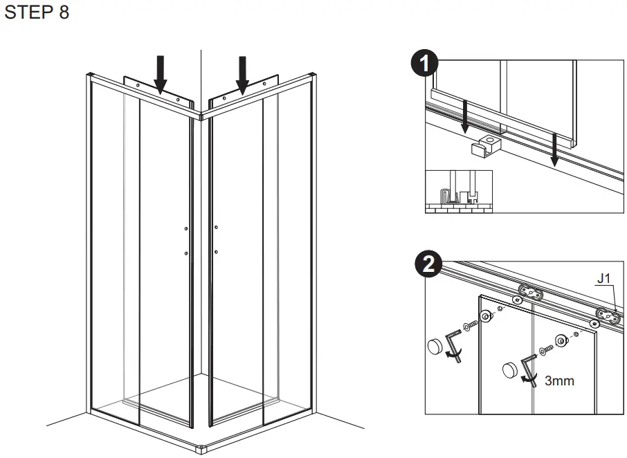 Sanimaster Star and ART Black Ecoline Douchecabine Slide Door-fig12