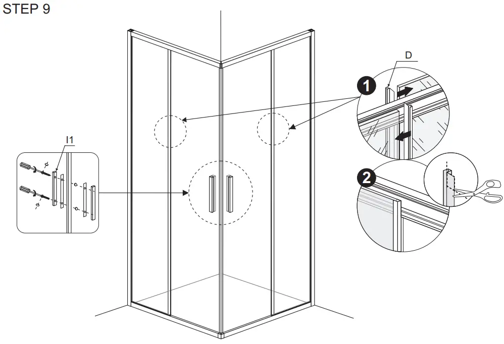 Sanimaster Star and ART Black Ecoline Douchecabine Slide Door-fig13