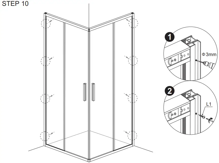 Sanimaster Star and ART Black Ecoline Douchecabine Slide Door-fig14