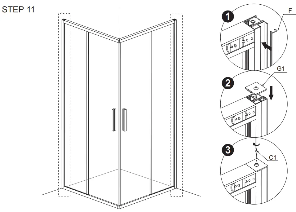 Sanimaster Star and ART Black Ecoline Douchecabine Slide Door-fig15