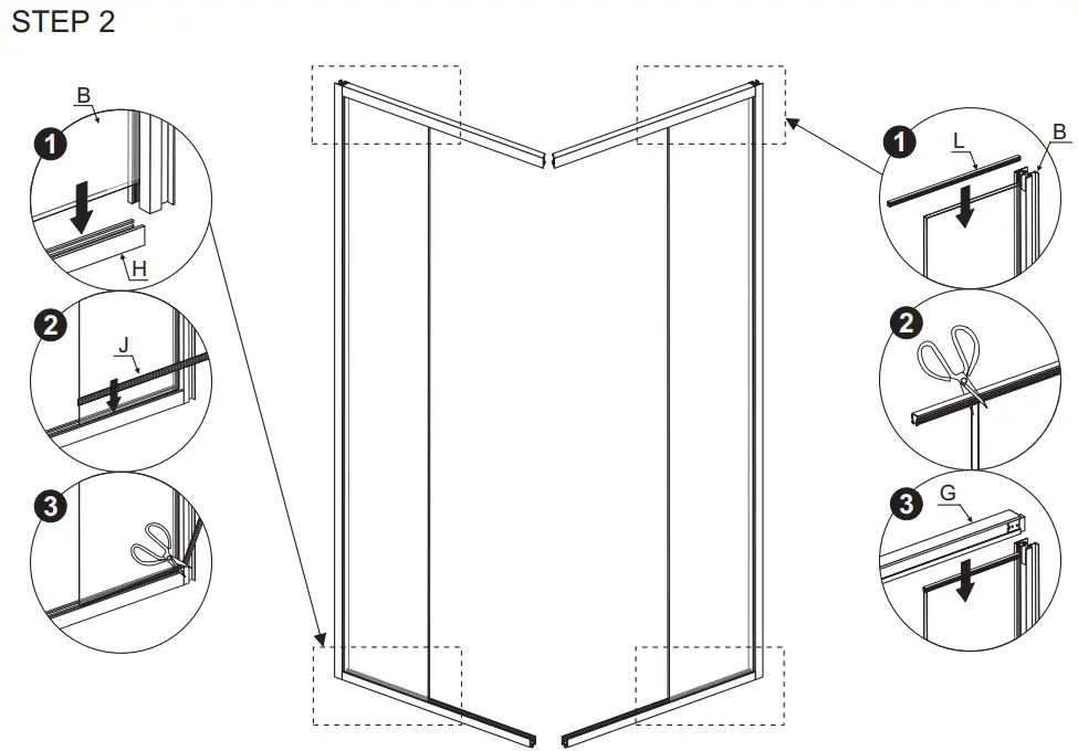 Sanimaster Star and ART Black Ecoline Douchecabine Slide Door-fig6