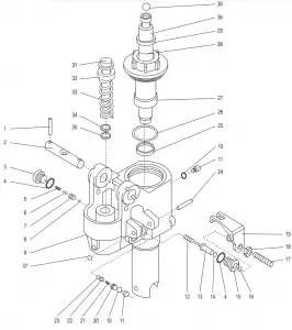 ULINE H-4122 Short Extra Narrow Pallet Truck Pump DIAGRAM