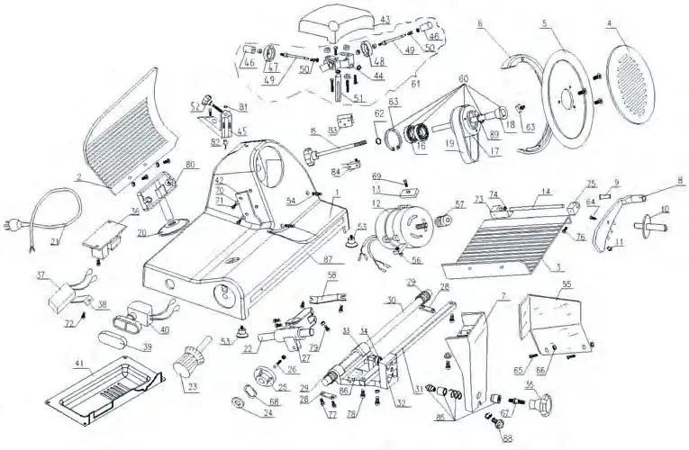 HENDI 210000, 210017, 210031, 210048 - Part list