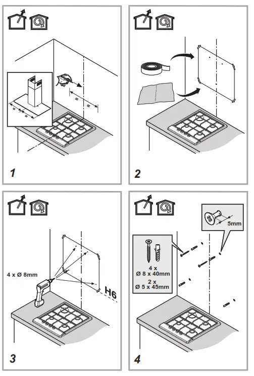 Hotpoint PHC7 7FLBIX 70cm Chimney Cooker Hood - FIG 1