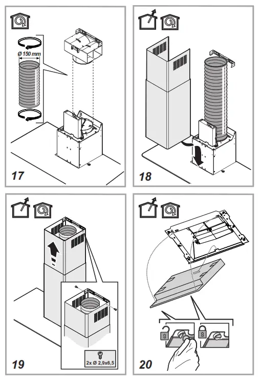Hotpoint PHC7 7FLBIX 70cm Chimney Cooker Hood - FIG 7