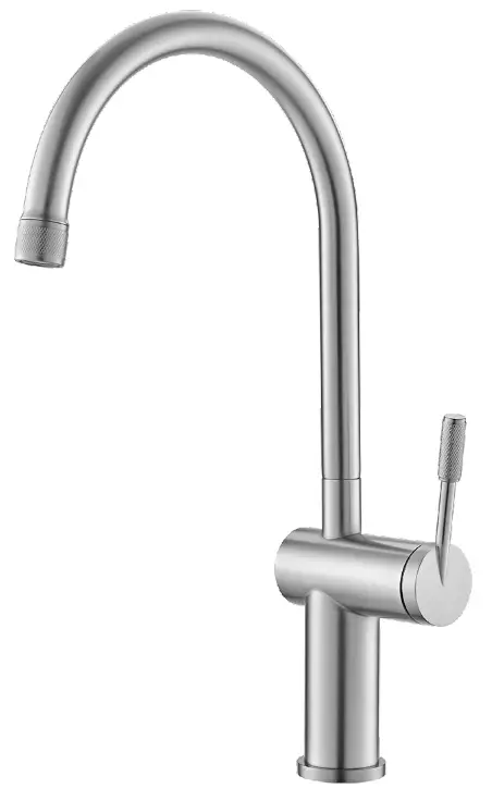 WATERWARE FWK03GN Rivet Gooseneck Kitchen Mixer Brushed Nickel