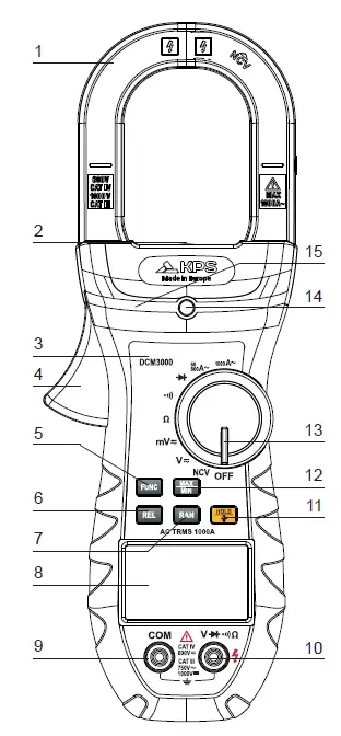 KPS DCM3000 TRMS Clamp Meter 1000A AC 2