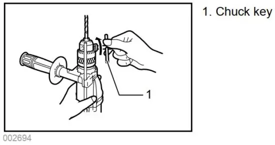 FIG 12 Installing or removing drill bit
