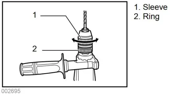 FIG 13 Installing or removing drill bit