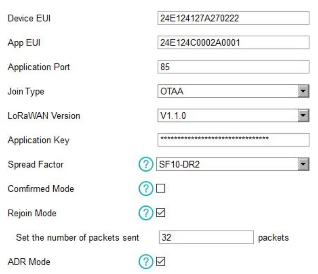 LoRaWAN Settings