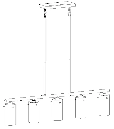 ZEVNI-Z-G7JIIEIN-4688 5-Light-Plated-Brass-and-Matte-Black-Island-Hanging-Chandelier-fig-1