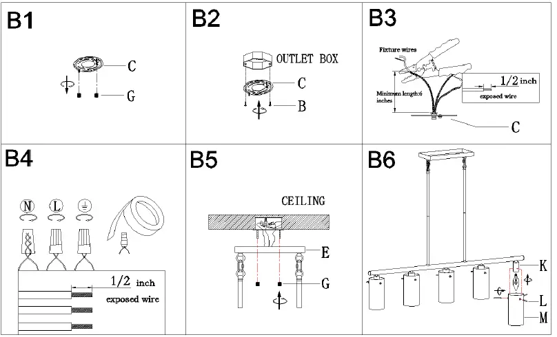 ZEVNI-Z-G7JIIEIN-4688 5-Light-Plated-Brass-and-Matte-Black-Island-Hanging-Chandelier-fig-5