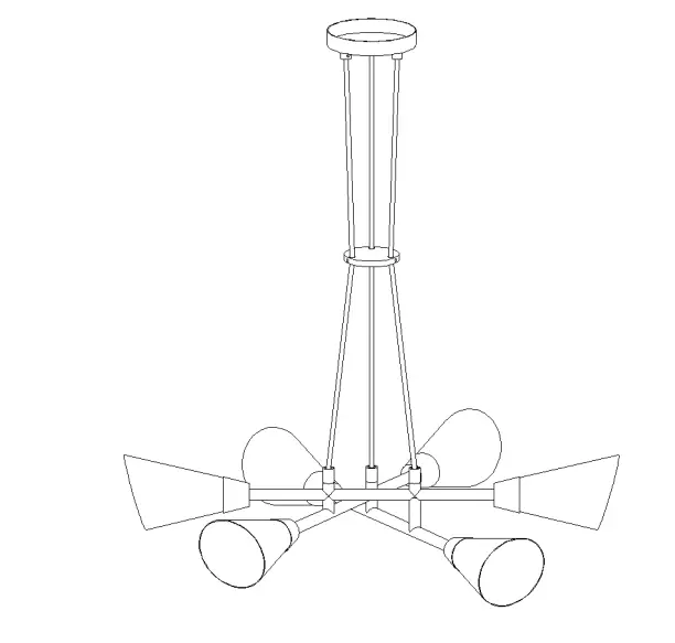 ZEVNI-A04472-Kenon-6-Light-Black-Modern-Contemporary-Chandelier-FIG-1